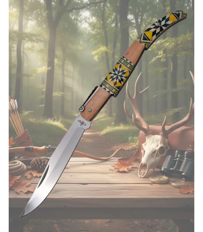 Navaja de carraca Third decorada de la serie Madera Arce (28,5 cm.) ⚔️