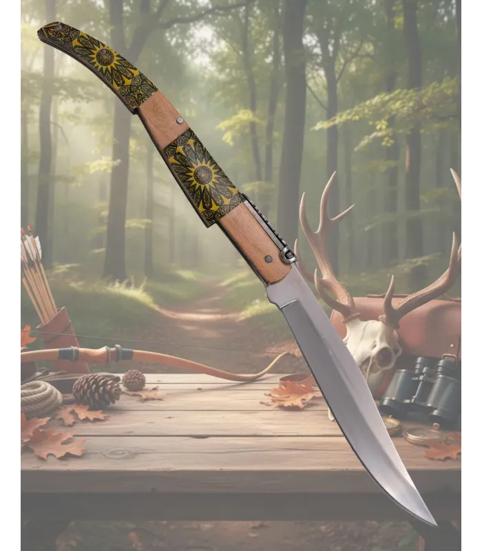 Navaja carraca Third mango decorado damasquino, serie Madera Arce ⚔️