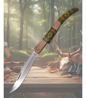 Navaja carraca Third empuñadura imitación damasquino serie Mapple Wood ⚔️