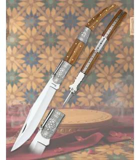 Decorated Arabic Razor Number Four by Albainox, zebra wood ⚔️