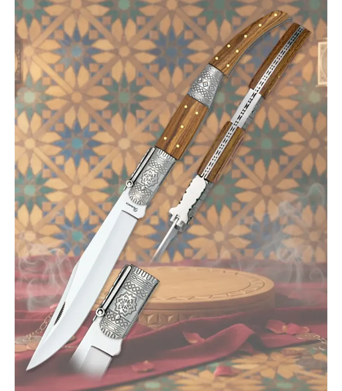 Navaja árabe decorada número cuatro de Albainox, madera zebra ⚔️