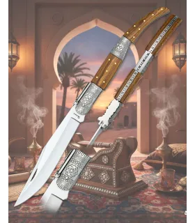 Coltello arabo decorato numero tre di Albainox, legno zebra ⚔️