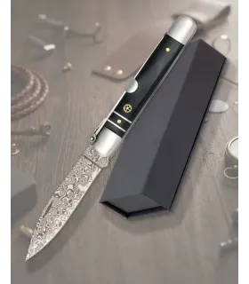 Couteau albainox machette damasquinée, poignée stamina mosaïque (8,5 cm). ⚔️