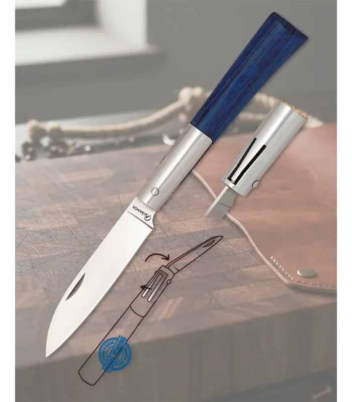 Coltello Albainox con chiusura a pistone, stamina blu ⚔️