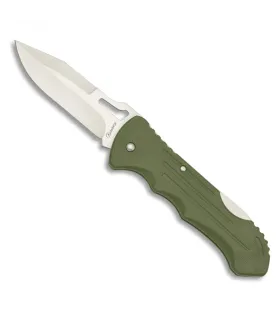 Zakmes van het merk Albaino met groene handgreep en clip (19,3 cm.) ⚔️