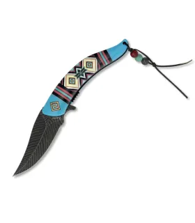 Couteau indien bleu avec ouverture assistée ⚔️