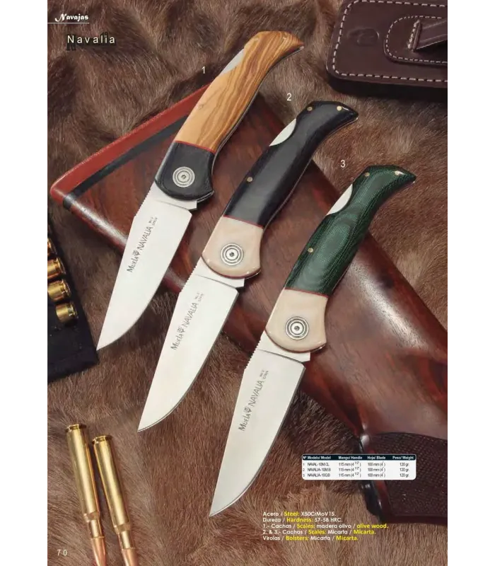 Couteau naval verrou Muela, bois d'olivier ⚔️