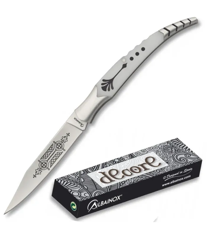 Canivete marca Albainox lâmina decorada (20 cm.) ⚔️