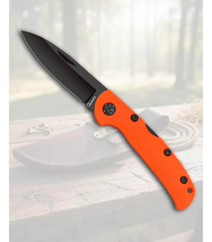 Albainox veldmes met nylon handgrepen oranje (19 cm) ⚔️