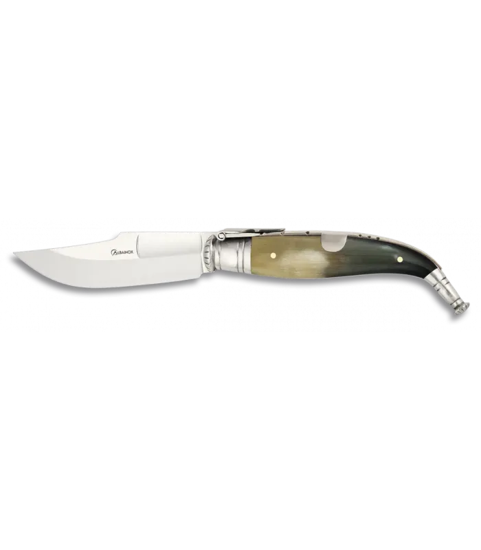 Couteau avec manche en corne de taureau, lame de 10 cm ⚔️