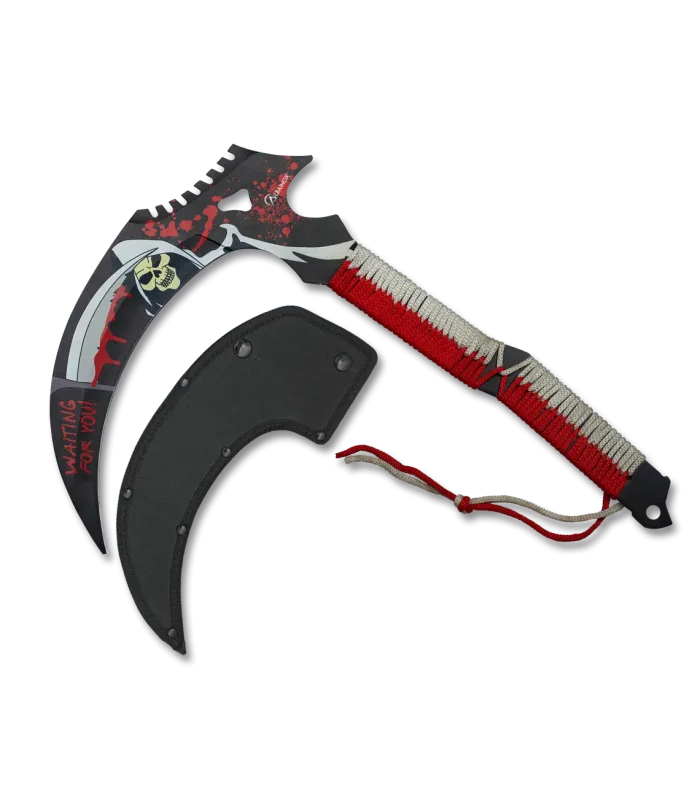 Death Scythe, Red-White Wrapped Handle (45 cm) ⚔️