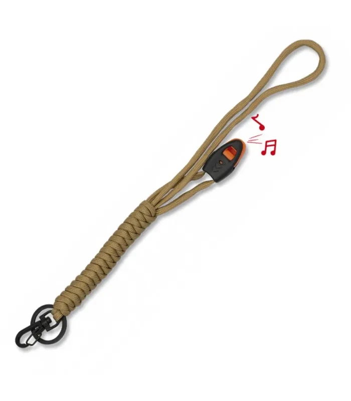 Paracord Schlüsselanhänger mit Pfeife, Coyote ⚔️
