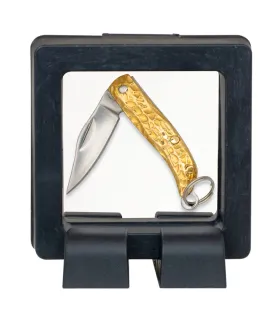 Miniature kniv nøglevedhæng med udstiller, blad 2,8 cm. ⚔️