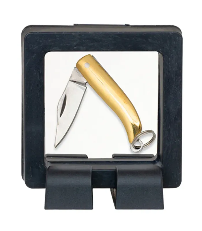 Chaveiro faca miniatura com expositor, lâmina 2,8 cm. ⚔️