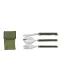 Set cubiertos camping con 3 piezas en verde ⚔️