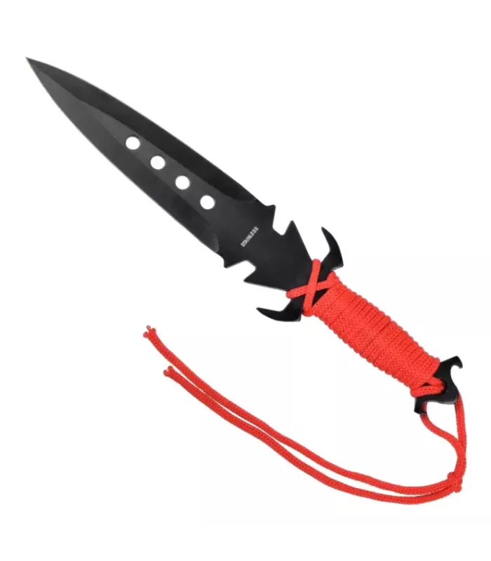 Fantasie-Wurfmesser Totenköpfe mit Hülle (19 cm). ⚔️