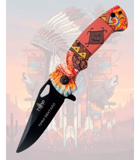 Black Third Folding Knife Model Sitting Bull (19.3 cm.) ⚔️