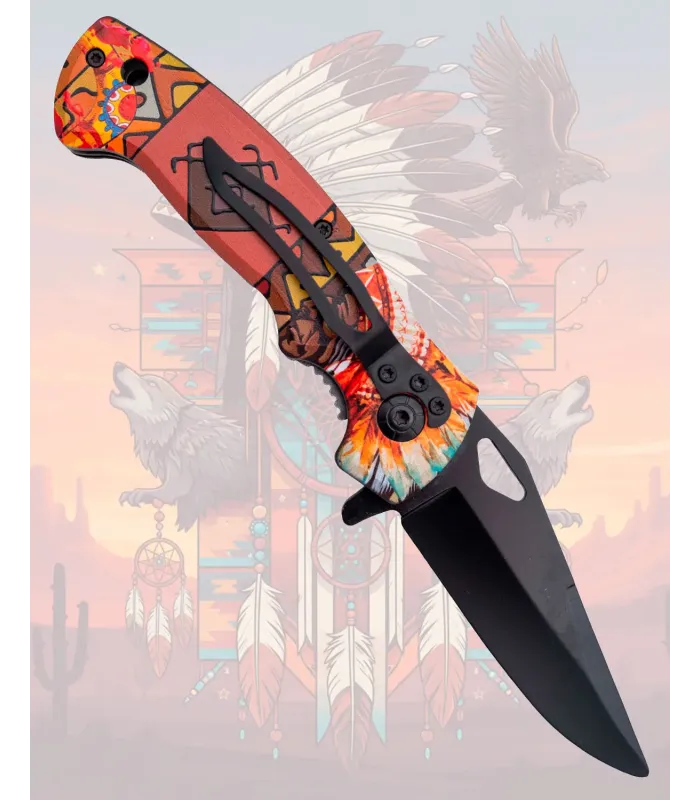 Coltello da campo Third nero modello Toro Seduto (19,3 cm.) ⚔️