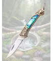 Miniaturmesser Abalone-Design Klinge Edelstahl 420 glänzend ⚔️