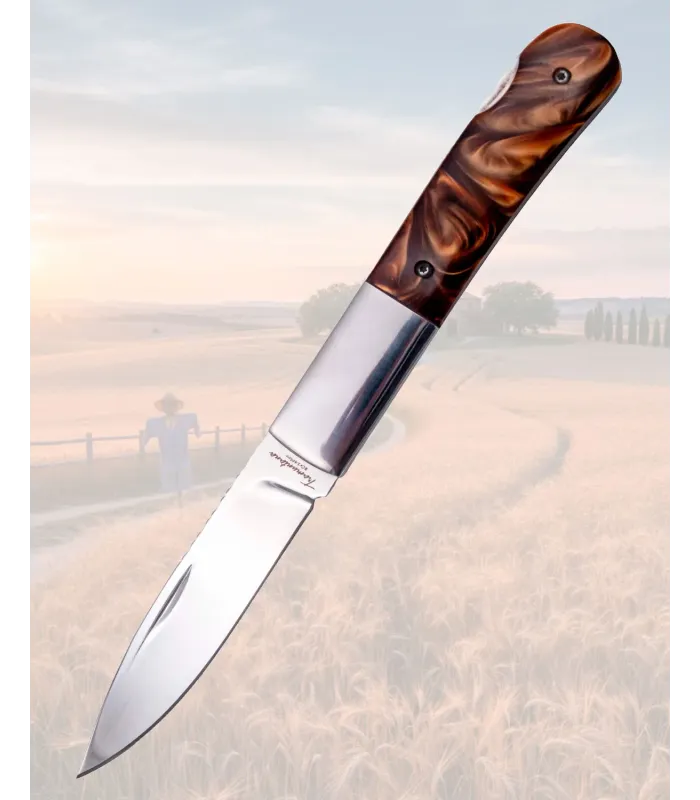 Navaja Tramuntana brillo espejo ámbar y acero ⚔️