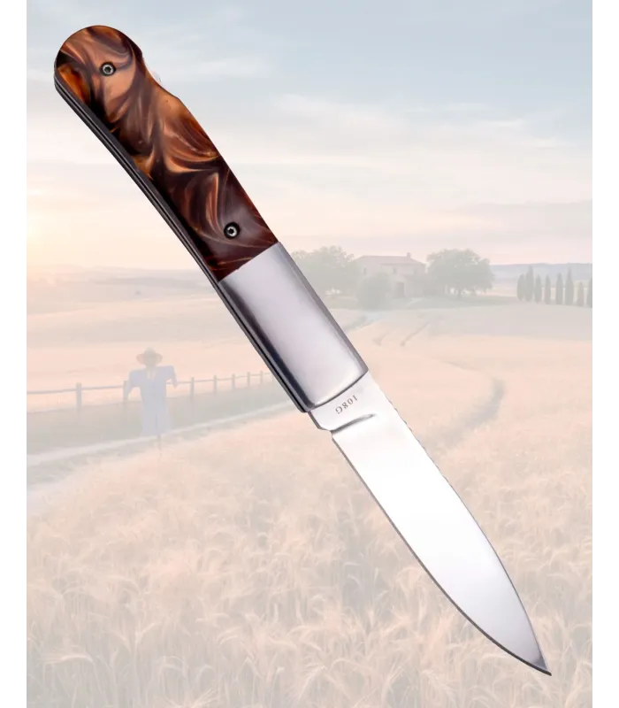 Navaja Tramuntana brillo espejo ámbar y acero ⚔️