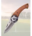 Navaja coleccionista fútbol balón acero madera ⚔️