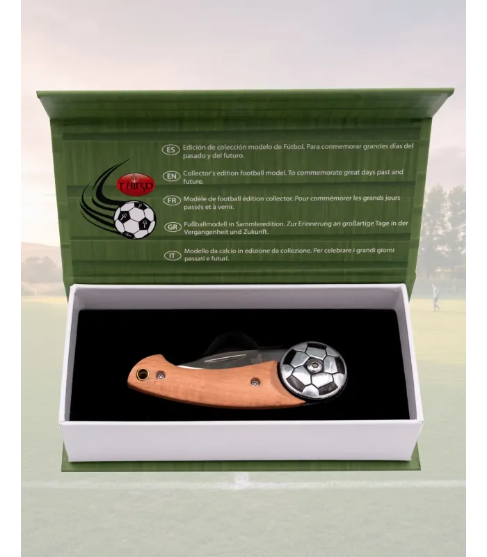 Coltello da collezione pallone da calcio acciaio legno ⚔️