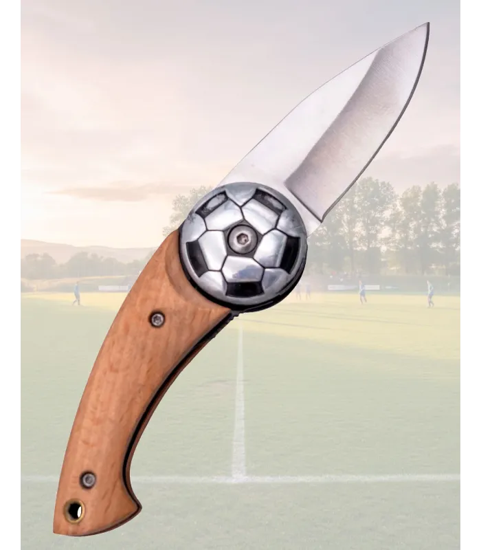 Faca colecionadora de futebol bola aço madeira ⚔️