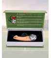 Coltello Pieghevole Calcio Palla Acciaio Lama Nera Legno Faggio ⚔️
