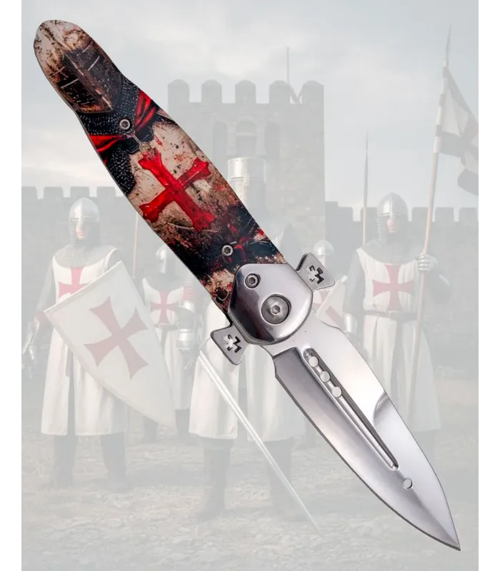 Coltello Templare da collezione in acciaio 420 lama 8,1 cm. ⚔️