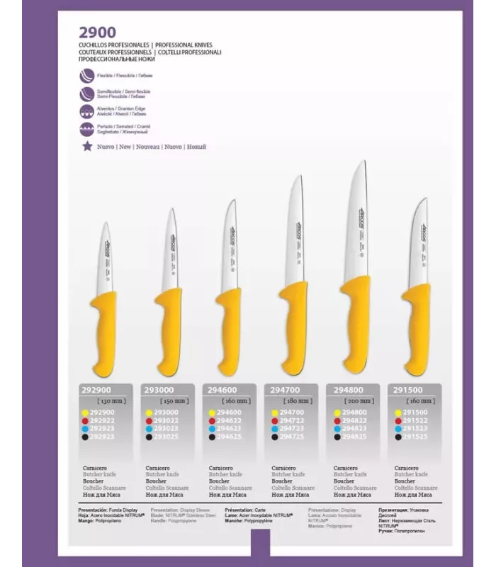 Cuchillo carnicero, hoja 180 mm. ⚔️