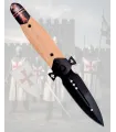 Faca Templária preta colecionador aço 420 lâmina 8,1 cm. ⚔️