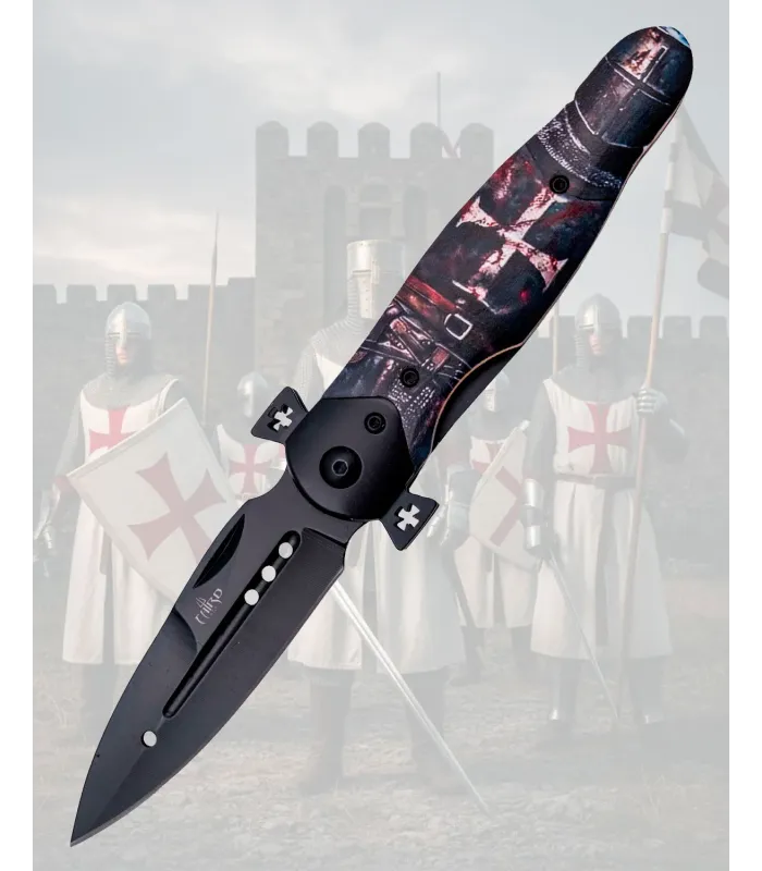 Dritte Tempelarmesserklinge aus Buchenholz mit 3D-Design (8,1 cm) ⚔️