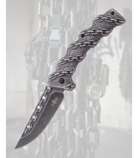 Third lommekniv, stål 420, design kæde indviklet ⚔️