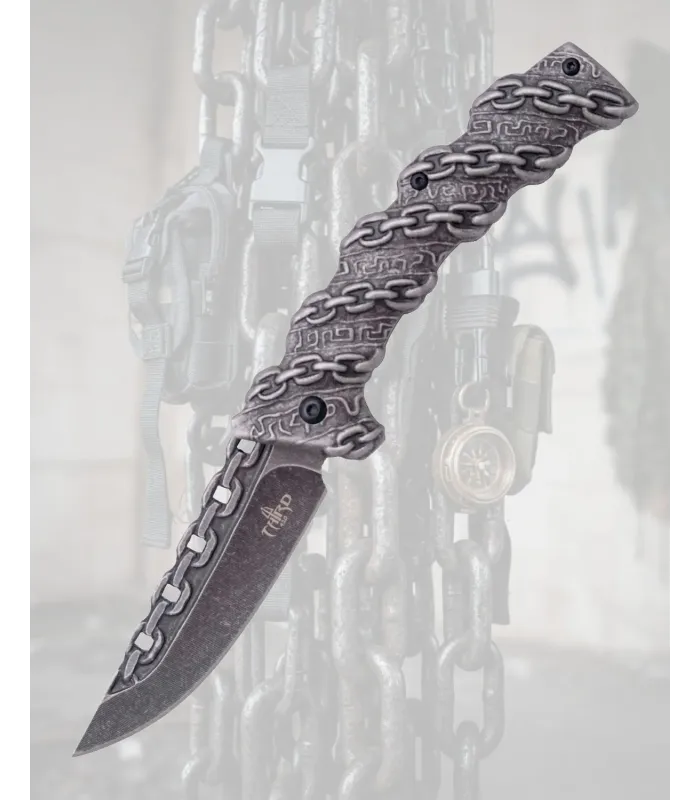 Derde Pocketmes, staal 420, ontwerp met ketting ⚔️