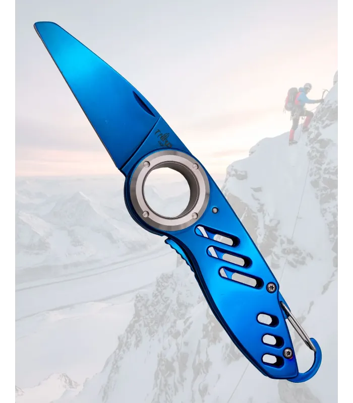 Couteau d'alpinisme Third K2 en acier 420 bleu brillant ⚔️