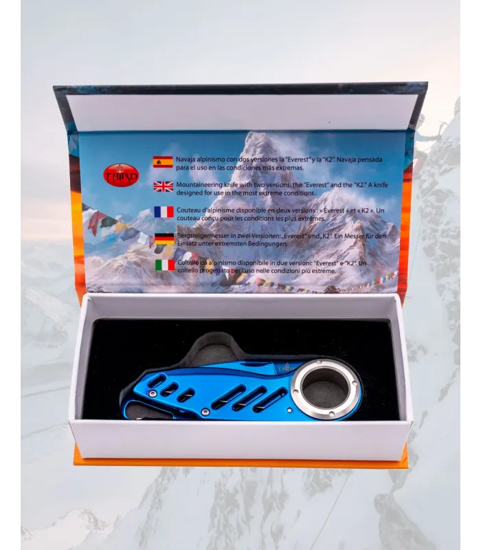 Couteau d'alpinisme Third K2 en acier 420 bleu brillant ⚔️