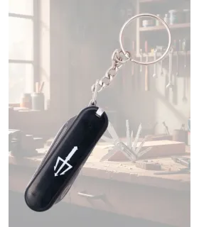 Couteau de poche multifonction 5 en 1 avec manche noir en ABS ⚔️