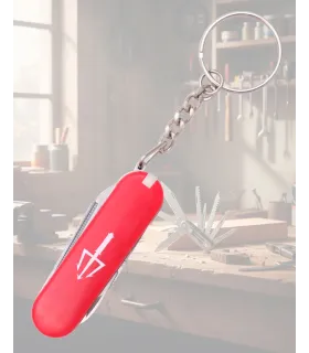 Navaja llavero multiusos 5 en 1 mango rojo ABS ⚔️