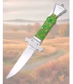 Taschenmesser mit Spiegelstahl und grünem Griff (9,3 cm) ⚔️