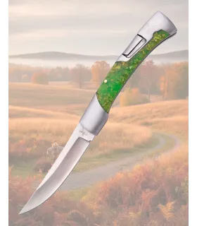 Third kniv i 440 stål med fluorescerende grøn akryl håndtag ⚔️