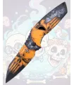 3D Double-Sided Orange Skull Steel Knife ⚔️