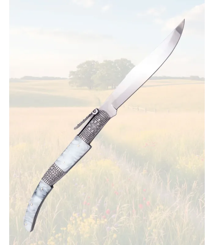 Pearl Silk Ratchet Knife 440 Steel with Case ⚔️