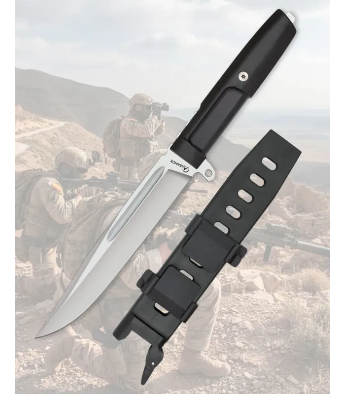 Albainox Tactical Knife - Satin Finish - Rubber Handle ⚔️