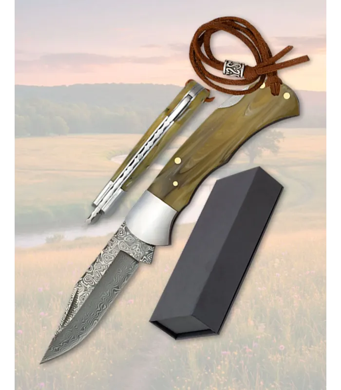 Damastmesser 73 Lagen Acryl Albainox Backlock ⚔️