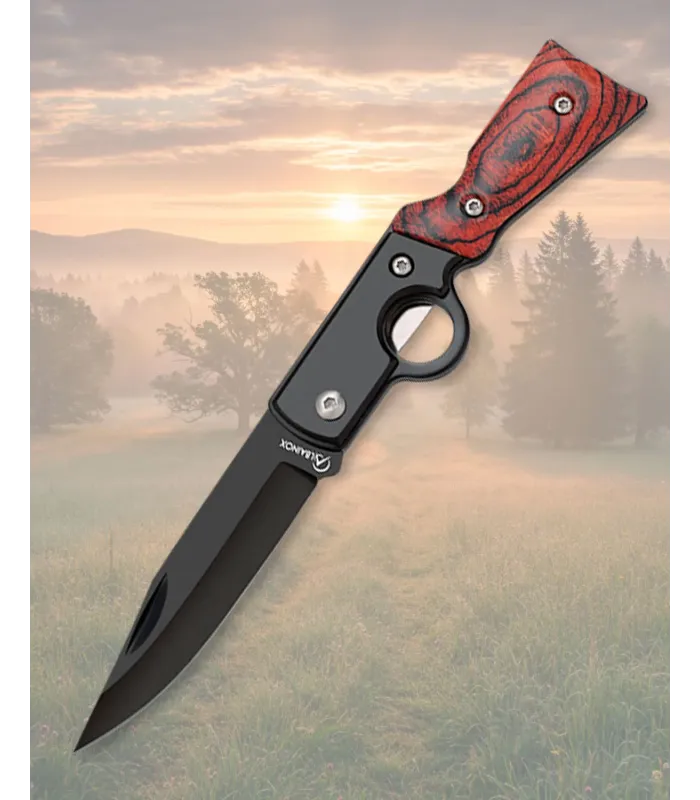 Taschenmesser Albainox mit schwarzer Klinge und Knopfverschluss ⚔️