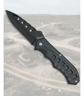 Albainox Sort Taktisk Kniv, ABS Håndtag ⚔️