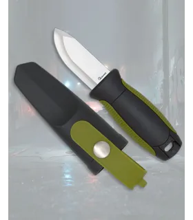 Albainox tactische mes zwart-groen met hoes ⚔️