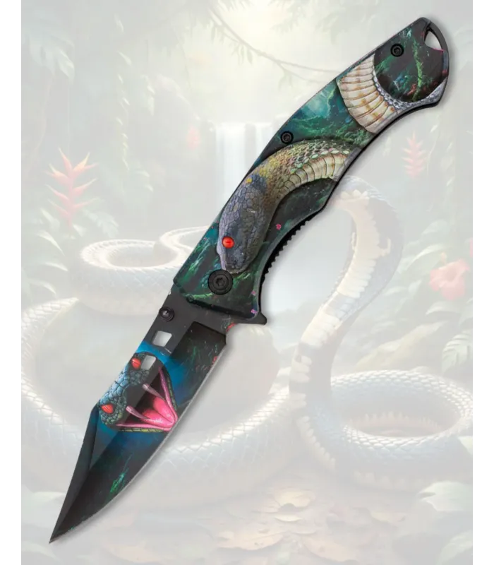 Albainox kniv med 3D slanger ABS håndtag ⚔️