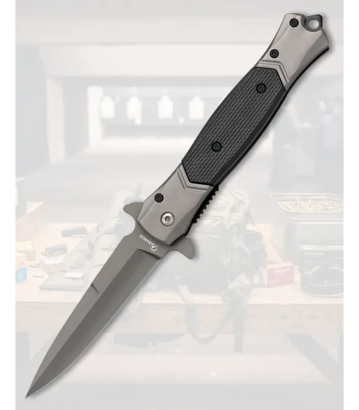 Albainox Tactical Knife Titanium Finish, 9 cm Blade ⚔️